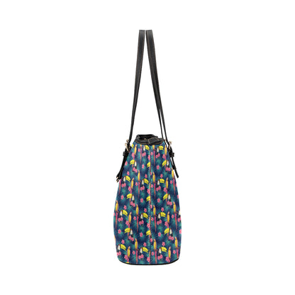 Toucan Parrot Design Leather Tote Bag