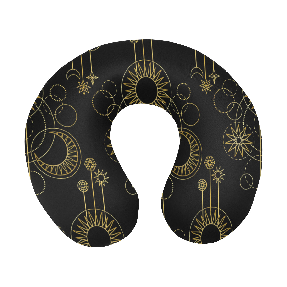 Moon Boho Style Pattern Print Design 01 U-Shaped Travel Neck Pillow