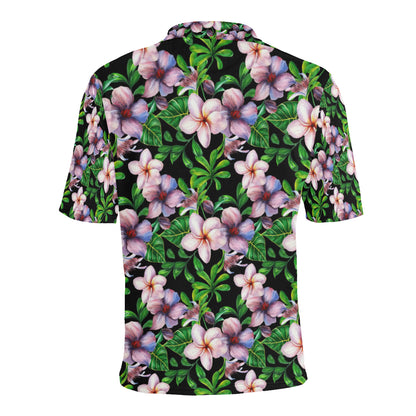 Plumeria Pattern Print Design PM01 Men Polo Shirt