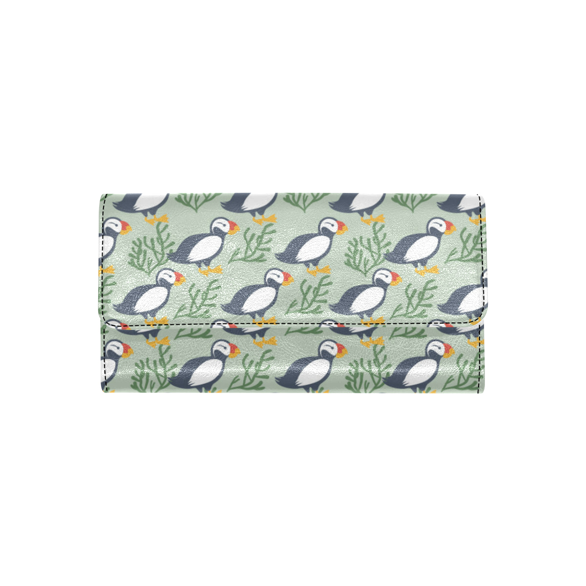 Puffin Pattern Print Design A04 Women's Trifold Wallet