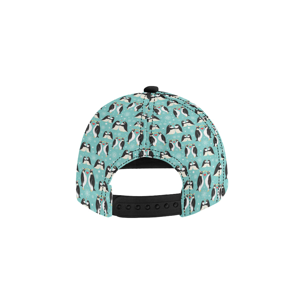 Penguin Love Print Snapback Cap