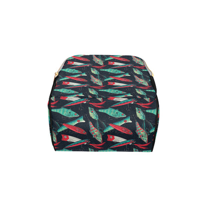 Fishing Bait Pattern Diaper Bag Backpack