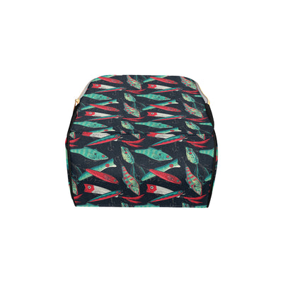 Fishing Bait Pattern Diaper Bag Backpack