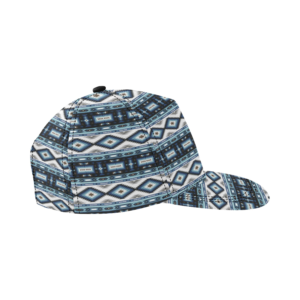 Navajo Dark Blue Print Pattern Snapback Cap