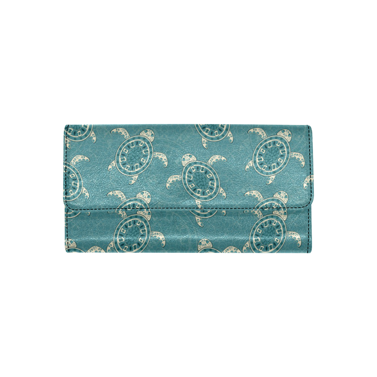 Sea Turtle Pattern Print Design T02 Women's Trifold Wallet