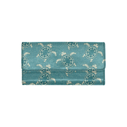 Sea Turtle Pattern Print Design T02 Women's Trifold Wallet