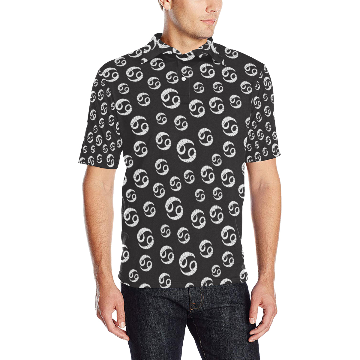 Cancer Zodiac Pattern Print Design 02 Men Polo Shirt