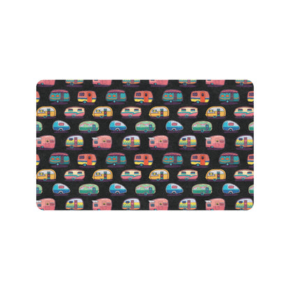 Camper Camping Pattern Rubber Doormat