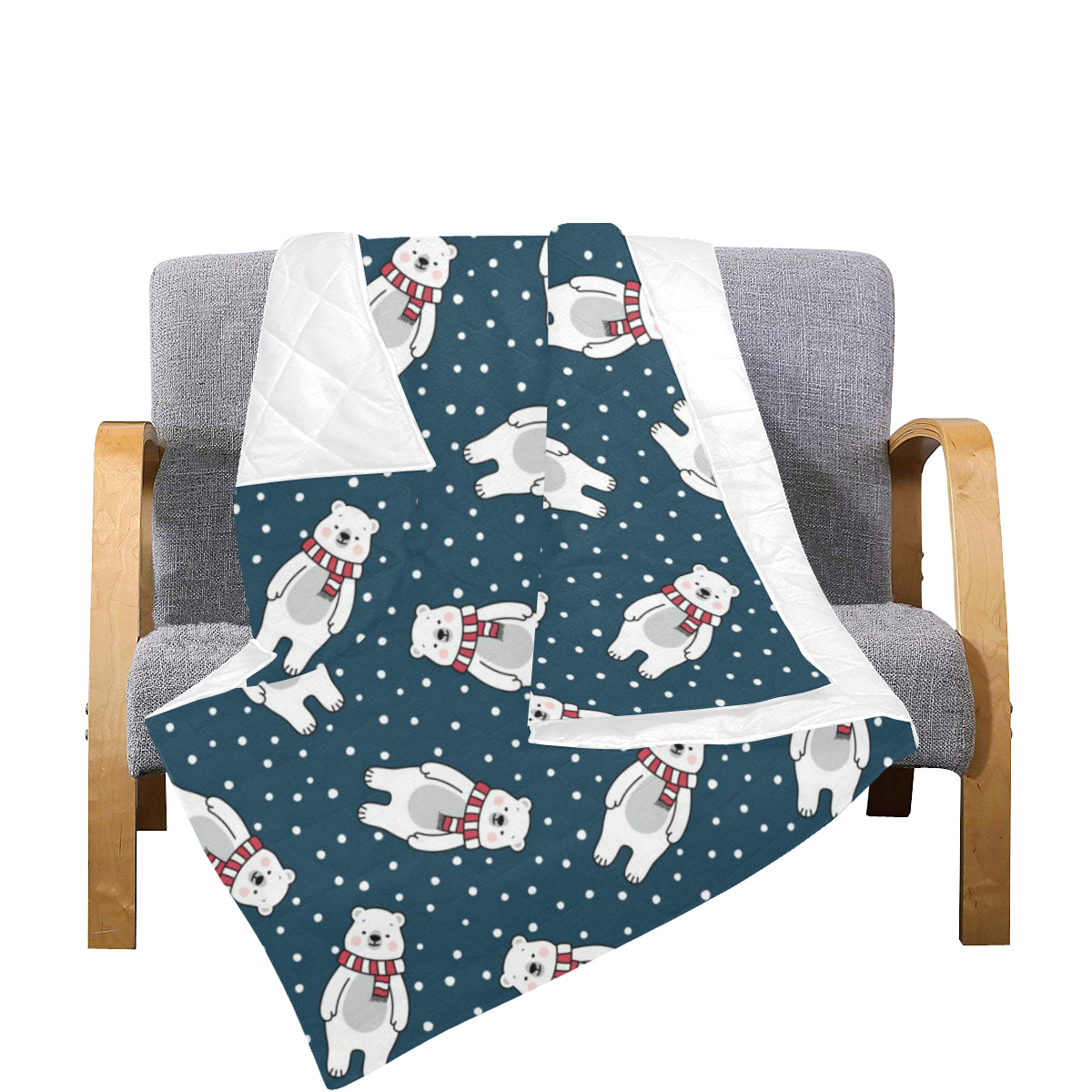 Polar Bear Pattern Print Design PB05 Premium Quilt