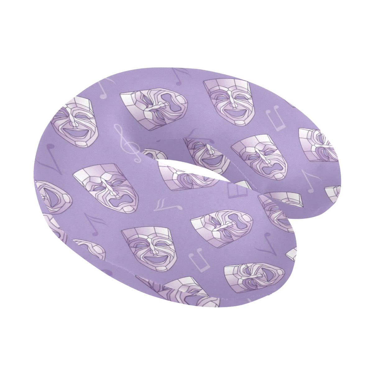 Acting Mask Pattern Print Design 05 U-Shaped Travel Neck Pillow