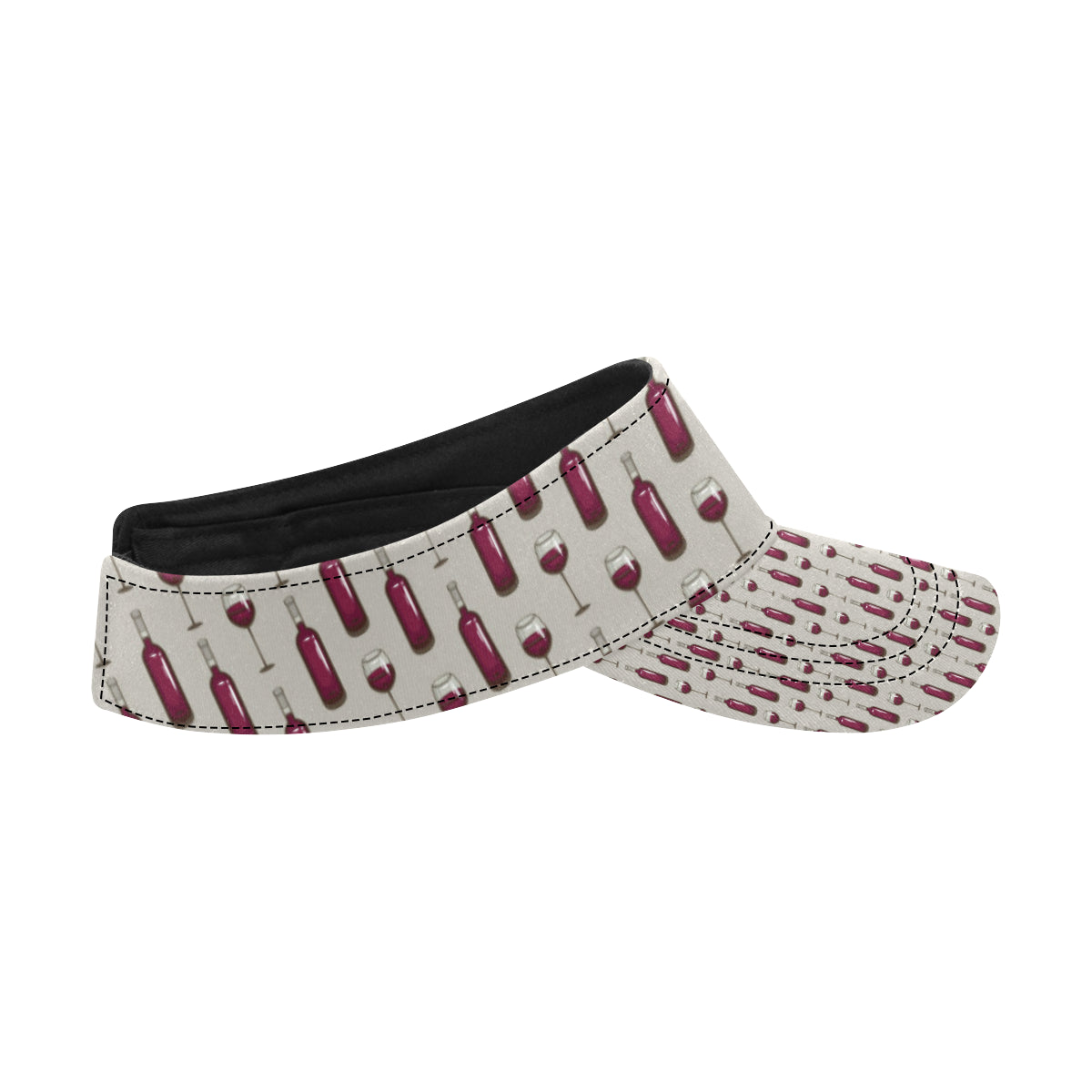 Wine Bottle Pattern Print Unisex Sun Visor