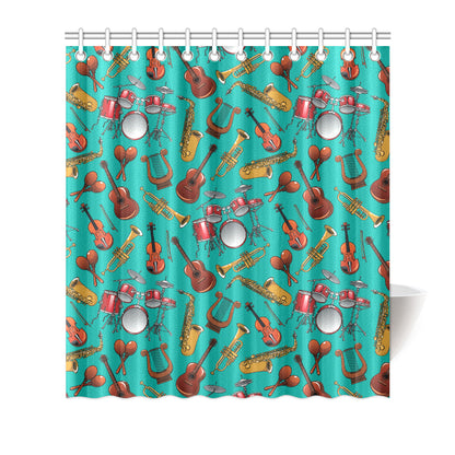 Drum Set Pattern Print Design 01 Shower Curtain