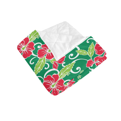 Red Hibiscus Pattern Print Design HB019 Premium Quilt