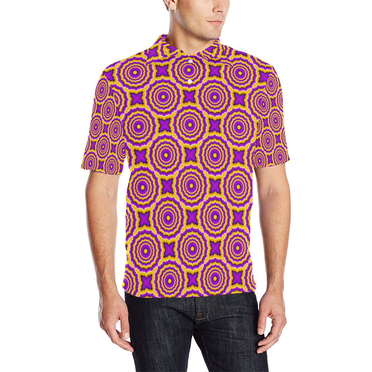 Optical illusion Expansion Men Polo Shirt