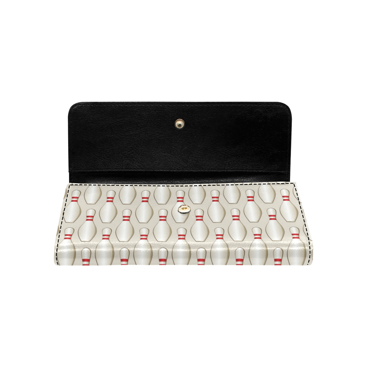 Bowling Pin Pattern Print Design 01 Women's Trifold Wallet