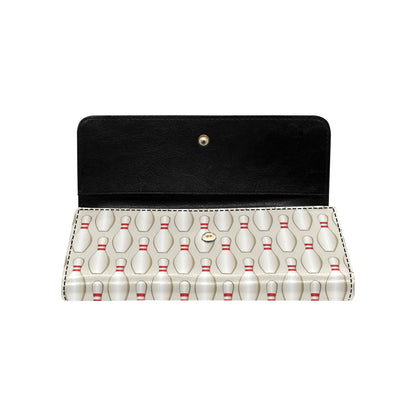 Bowling Pin Pattern Print Design 01 Women's Trifold Wallet