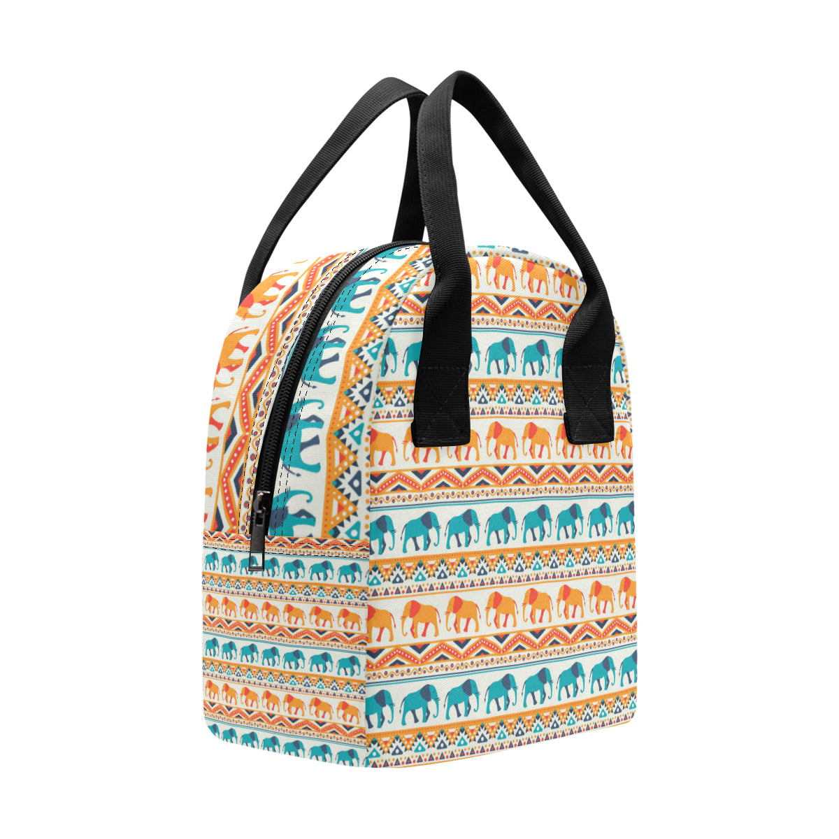 Elephant Aztec Ethnic Print Pattern Insulated Lunch Bag