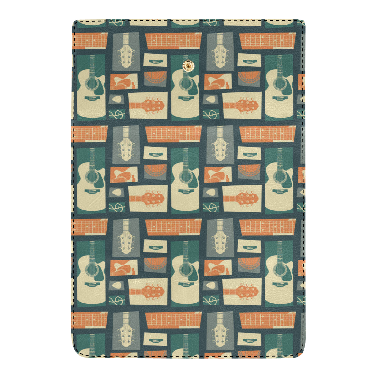 Acoustic Guitar Pattern Print Design 02 Women's Trifold Wallet