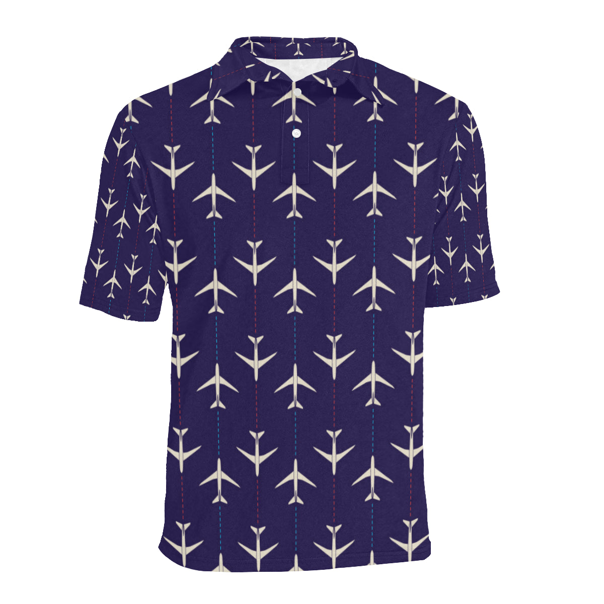 Airplane Pattern Print Design 03 Men Polo Shirt