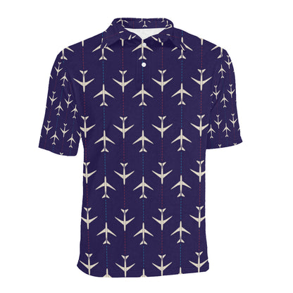 Airplane Pattern Print Design 03 Men Polo Shirt