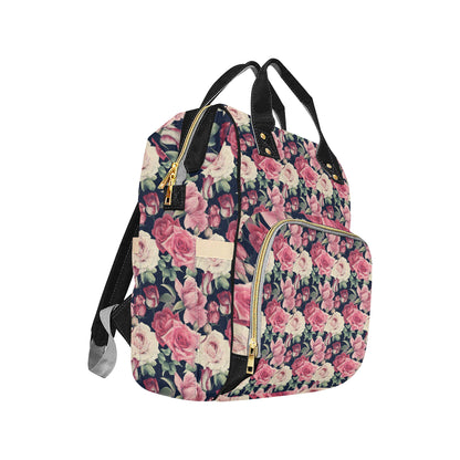 Rose Pattern Print Design RO05 Diaper Bag Backpack