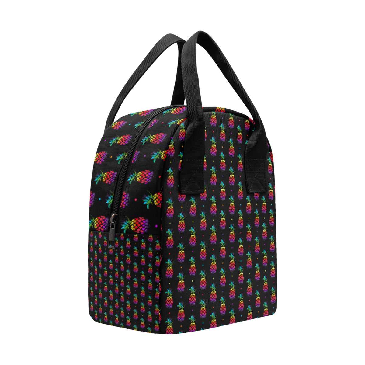 Pineapple Rainbow Dot Print Insulated Lunch Bag