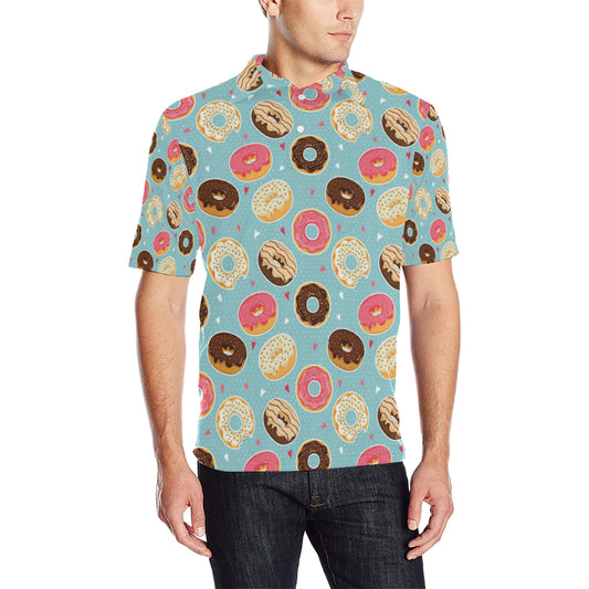 Donut Pattern Print Design DN04 Men Polo Shirt