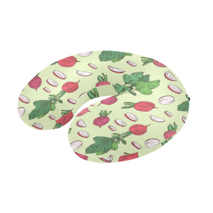 Radish Pattern Print Design A04 U-Shaped Travel Neck Pillow