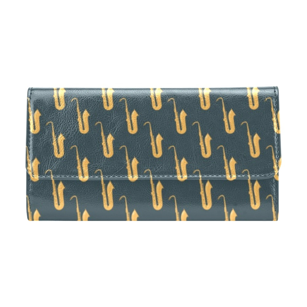 Saxophone Print Design LKS401 Women's Trifold Wallet