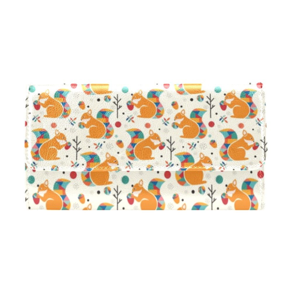 Squirrel Print Design LKS304 Women's Trifold Wallet