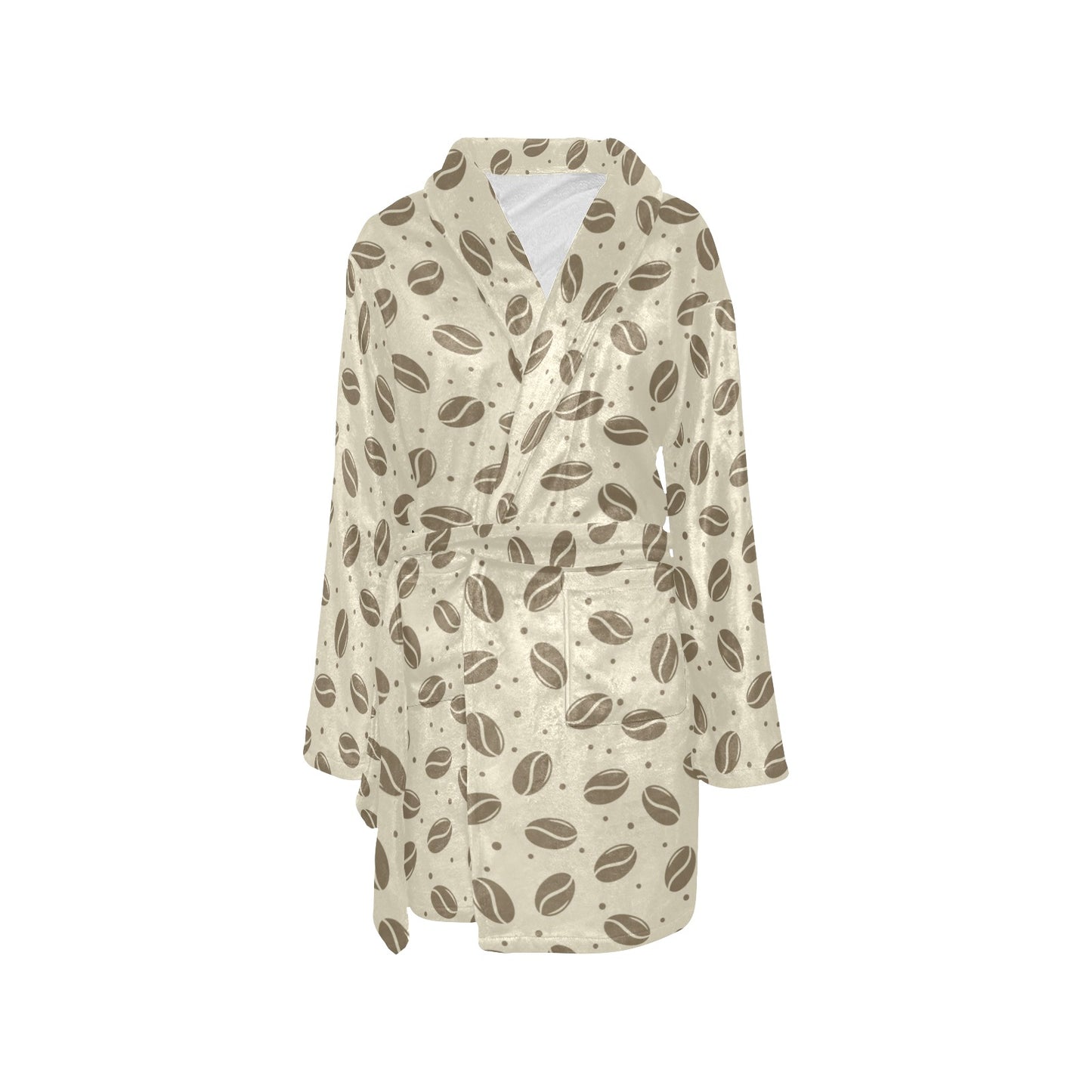 Coffee Pattern Print Design 02 Women's Fleece Robe