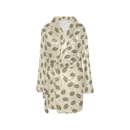 Coffee Pattern Print Design 02 Women's Fleece Robe