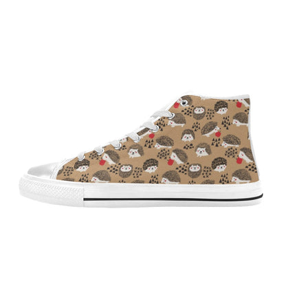 Hedgehog Print Design LKS403 Men's High Top Canvas Shoes
