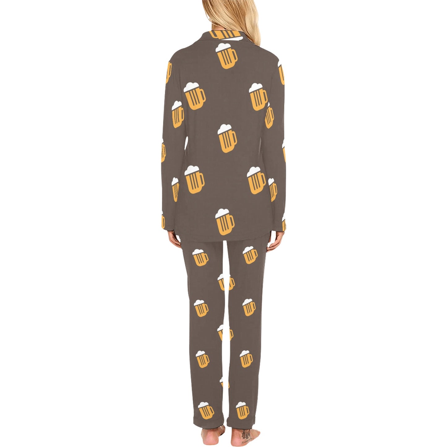 Beer Pattern Print Design 01 Women's Long Pajama Set