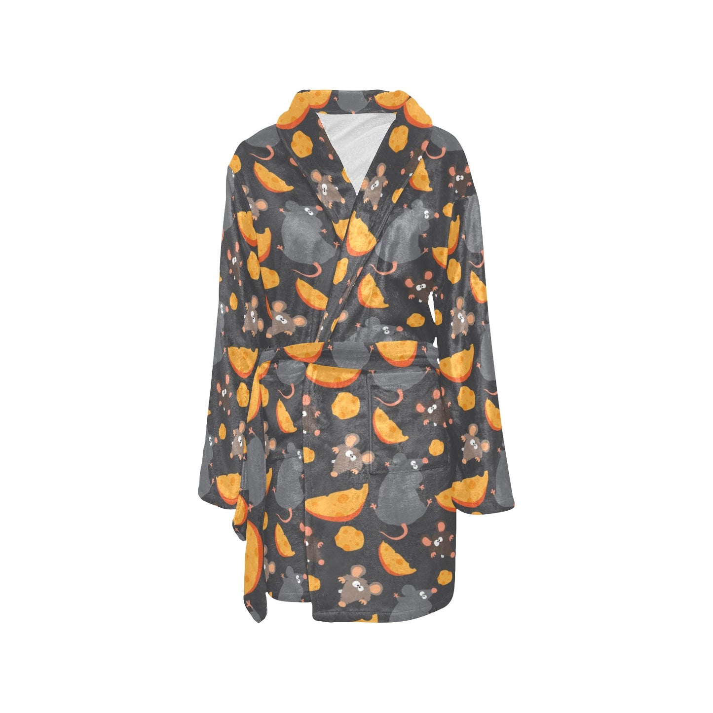 Rat Pattern Print Design 04 Women's Fleece Robe