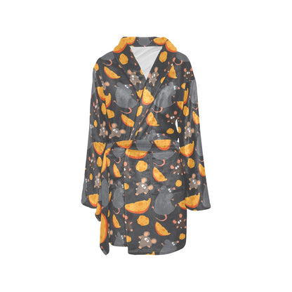 Rat Pattern Print Design 04 Women's Fleece Robe