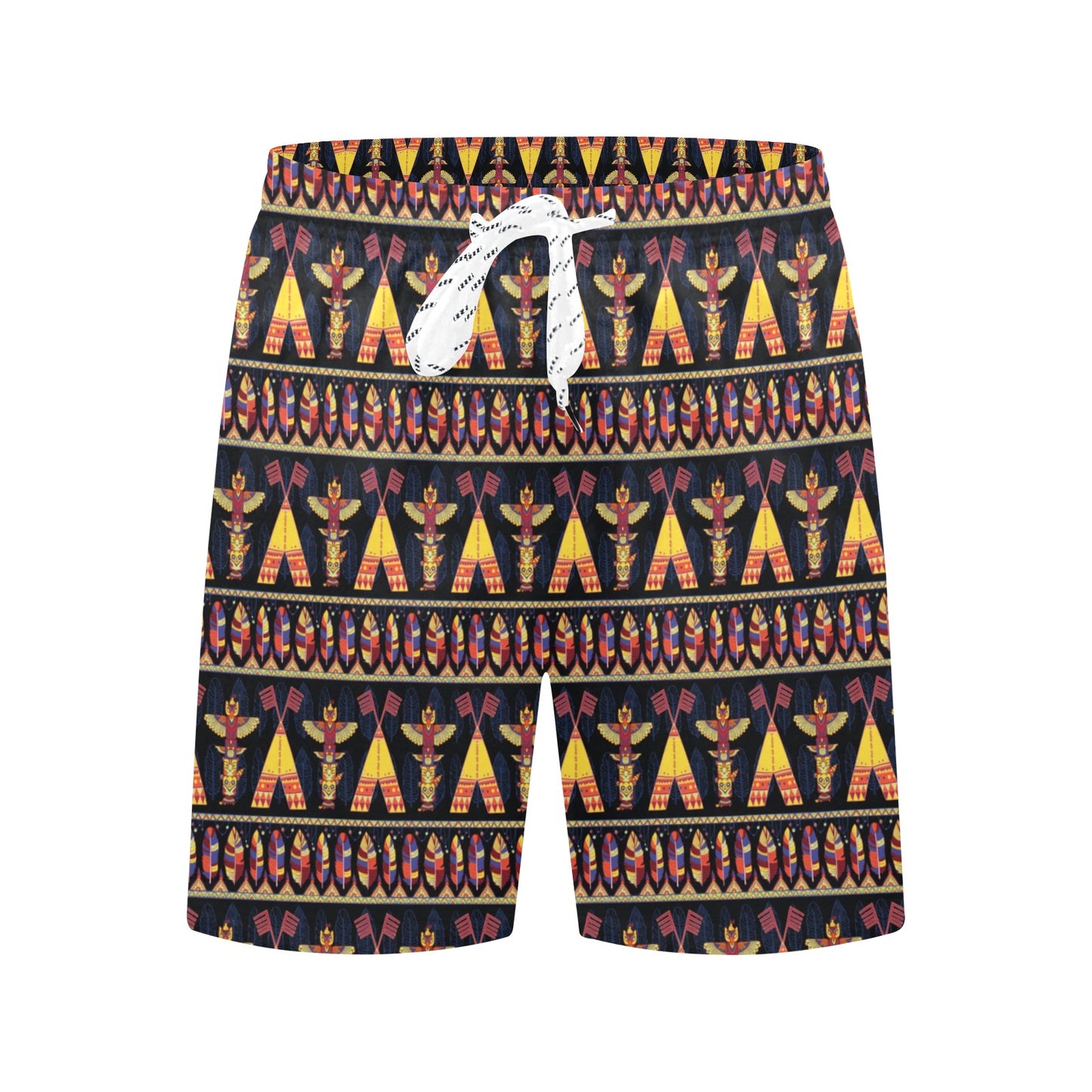 Totem Pole Design Men's Swim Trunks Beach Shorts