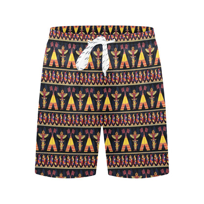 Totem Pole Design Men's Swim Trunks Beach Shorts