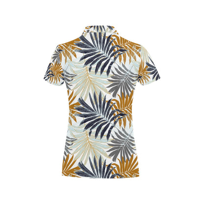 Colorful Tropical Palm Leaves Women's Polo Shirt