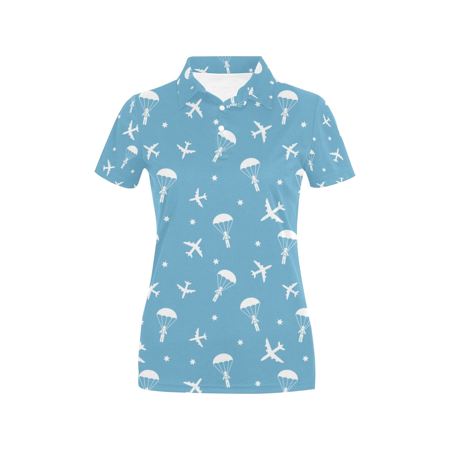 Skydiver Print Design LKS303 Women's Polo Shirt