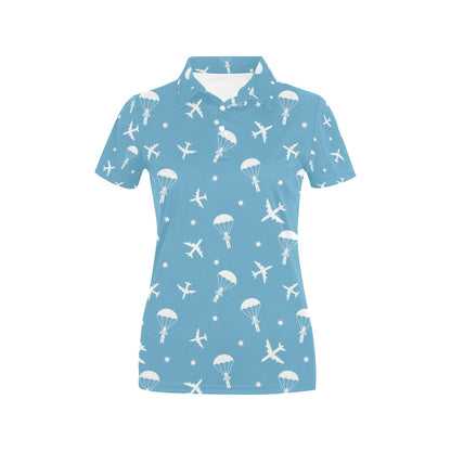 Skydiver Print Design LKS303 Women's Polo Shirt