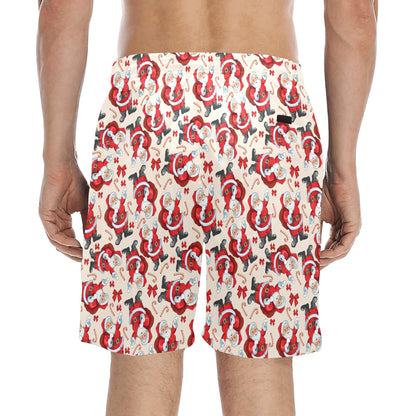 Santa Christmas Themed Print Design LKS302 Men's Swim Trunks Beach Shorts