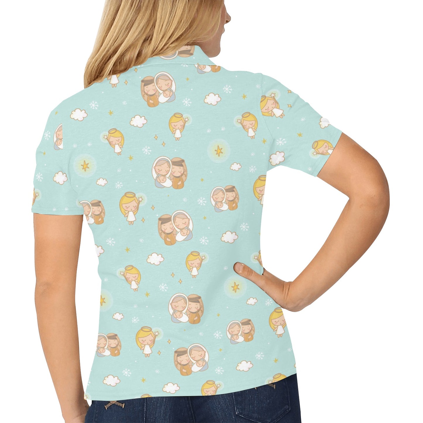 Christian Pattern Print Design 01 Women's Polo Shirt