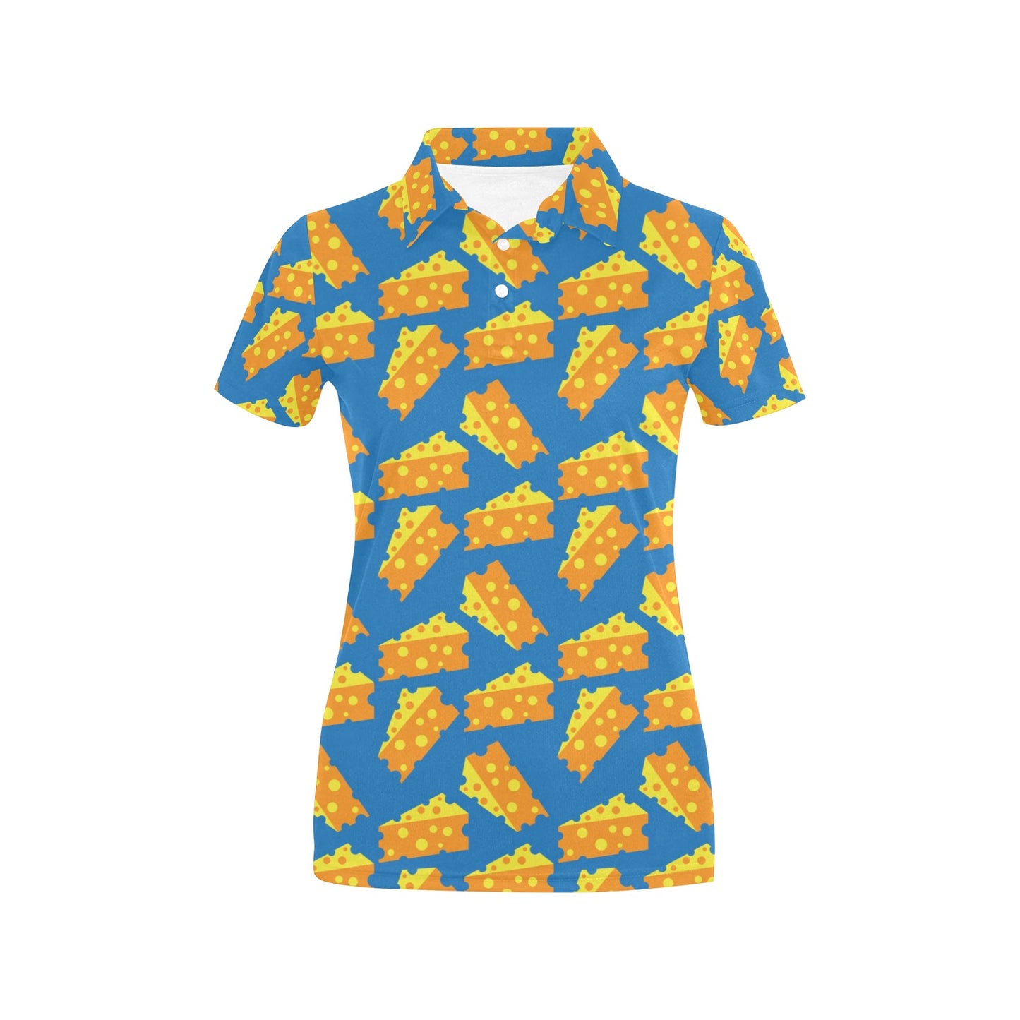 Cheese Pattern Print Design 05 Women's Polo Shirt