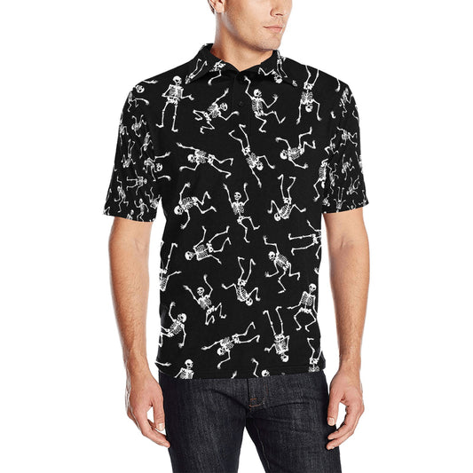 Skeleton Print Design LKS305 Men Polo Shirt