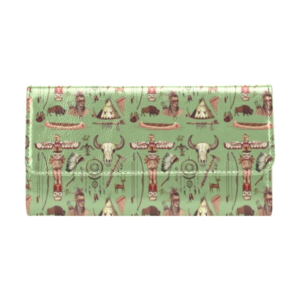 Native Indian Themed Design Print Women's Trifold Wallet