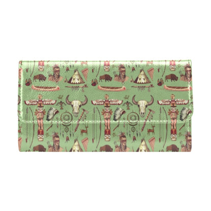 Native Indian Themed Design Print Women's Trifold Wallet