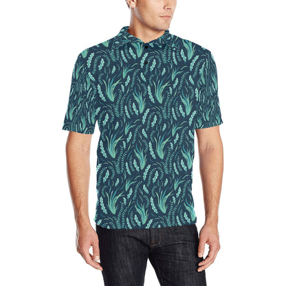 Seaweed Print Design LKS302 Men Polo Shirt