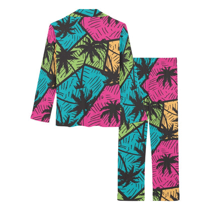 Palm Tree Pattern Print Design PT09 Women's Long Pajama Set