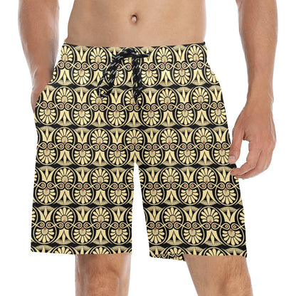 Ancient Greek Print Design LKS3014 Men's Swim Trunks Beach Shorts